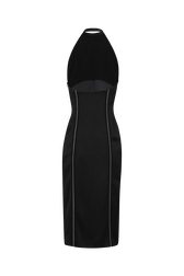 Robe en crêpe envers satin Noir vue de dos