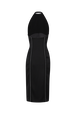 Satin-back viewed crepe dress Black back