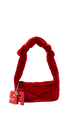Baguette Demi-Pull velvet bag Red front view