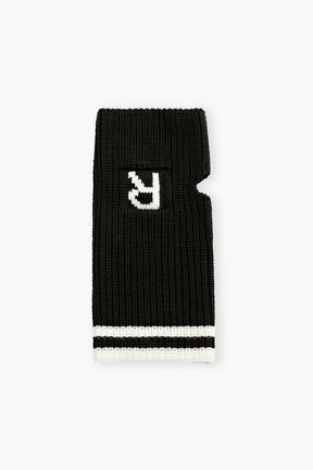 SR Wool Black Mittens Black details view 1