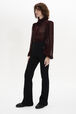 Wool Knit High-Waisted Flare Trousers Black details view 1