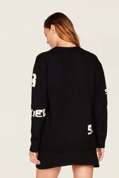 Cardigan grunge laine logo Sonia Rykiel femme Noir vue portée de dos