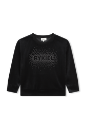 Sweat velours Noir vue de face