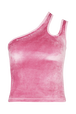 Top cut out en velours Doll pink vue de face