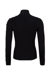 Long-Sleeved Turtleneck Jumper Black back view