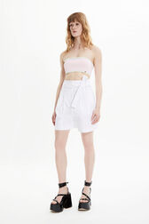 Women Canvas Tailored Shorts White details view 1