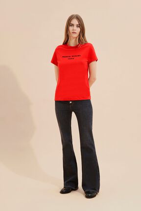 T-shirt logo Sonia Rykiel femme Rouge vue de détail 1