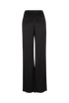 Pantalon piaf en crêpe envers satin Noir vue de dos