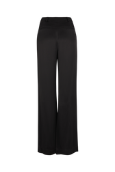 Pantalon piaf en crêpe envers satin Noir vue de dos