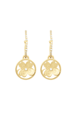 Golden Medals Lucky Clover earrings Gold back view