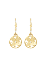 Golden Medals Lucky Clover earrings Gold back view