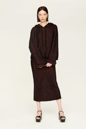 Hoodie lurex femme Raye noir/bronze vue de détail 4