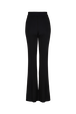 Wool Knit High-Waisted Flare Trousers Black back view