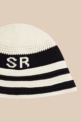 Women Crochet Bucket Hat Ecru back view