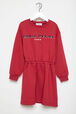 Girl Long Sleeve Dress Burgundy front view
