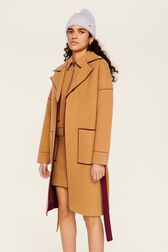Manteau double face laine femme Beige vue de détail 3