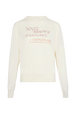 Women Rhinestone Print Sweater White front view