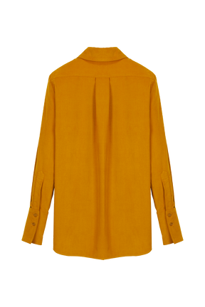 Chemise velours femme Moutarde vue de dos
