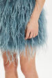 Jupe mini en plumes Bleu gris vue de détail 1