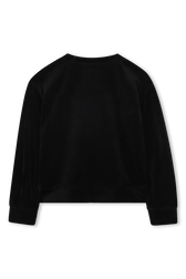 Black velvet sweatshirt Black back view