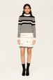 Pull col montant rayé femme Raye noir/blanc vue de détail 4