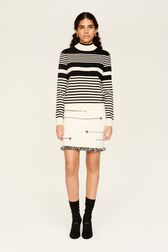 Pull col montant rayé femme Raye noir/blanc vue de détail 4