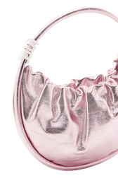Sac Domino médium en cuir métallique Rose vue de détail 1