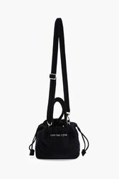 Women Mini Velvet Bag Black front view