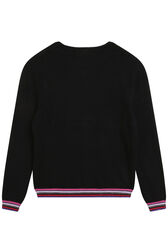 Pull en tricot motif Jacquard Noir vue de dos
