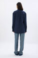 Chemise en flanelle de coton Bleu vue portée de dos