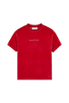 Women Velvet T-shirt Red front view