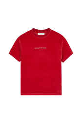 T-shirt velours femme Rouge vue de face
