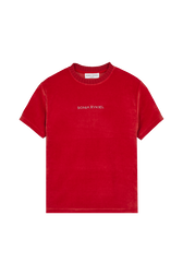 Women Velvet T-shirt Red front view