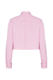 Cropped striped poplin shirt Ecru/pink back view