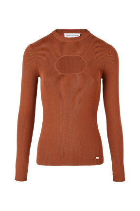 Top goutte uni femme Camel vue de face