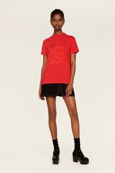 T-shirt jersey de coton femme Rouge vue de détail 1