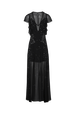 Robe longue en mousseline Noir vue de face