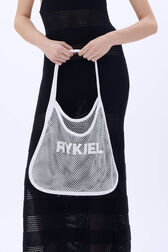 Sac filet strass RYKIEL Blanc vue portée de face