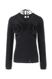 Women Removable Flowers Sweater Black front view
