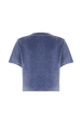 Short-sleeved velvet T-shirt Blue grey back view
