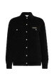 Velvet quilted jacket Black front view
