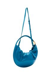 Domino medium leather bag Prussian blue back view