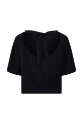 Studded collar top Black back view