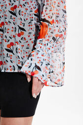 Women Cherry Print Viscose Shirt Baby blue details view 2