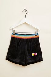 Short fille velours Noir vue de face