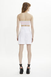 Women Canvas Tailored Shorts White back worn view