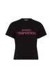 T-shirt col rond manches courtes en jersey de coton Noir vue de face