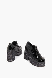 Black Vinyl Lace Shoes Black details view 2
