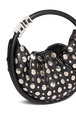 Domino mini leather with studs bag Black details view 1