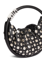 Domino mini leather with studs bag Black details view 1